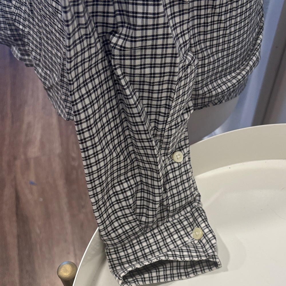 EUC Ralph Lauren Black and White Laundry Twill Plaid Shirt - Picture 5 of 8